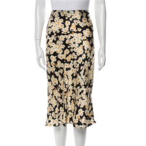 Realisation Par The Naomi Silk Midi Skirt in Flower Power - Size S